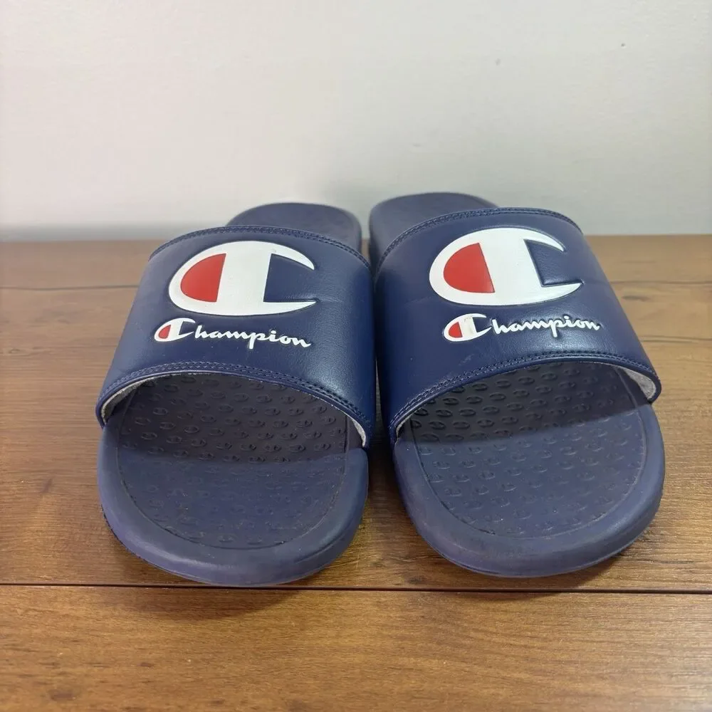 Champion Blue Men’s Slides Size 11 Sandals Slip On